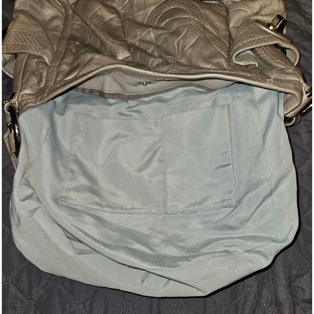 Coach Parker Perforated Grey Leather Hobo Bag w/Hangtag